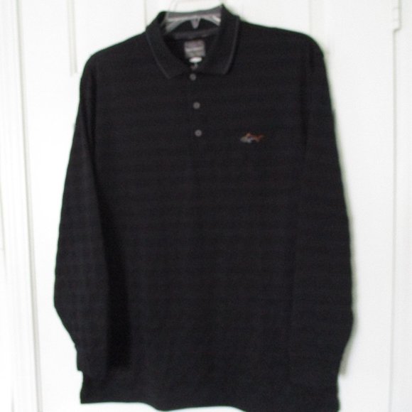 Greg Norman for Tasso Elba Mens L/S Black Golf Polo Shirt NWOT - Size L - Picture 2 of 2